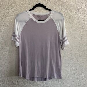 American Eagle Outfitters Lavender Tee with White Neck Trim